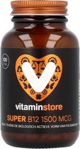 Vitaminstore - Super vitamine B12 1500 mcg zuigtabletten met folaat - 100 zuigtabletten