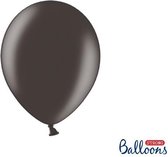 """Strong Ballonnen 27cm, Metallic zwart (1 zakje met 50 stuks)"""