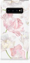 Geschikt voor Samsung Galaxy S10 Plus Standcase Hoesje Design Lovely Flowers