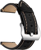 SmartphoneClip® Kalfsleer zwart Bandje geschikt voor Samsung Galaxy Watch 46mm