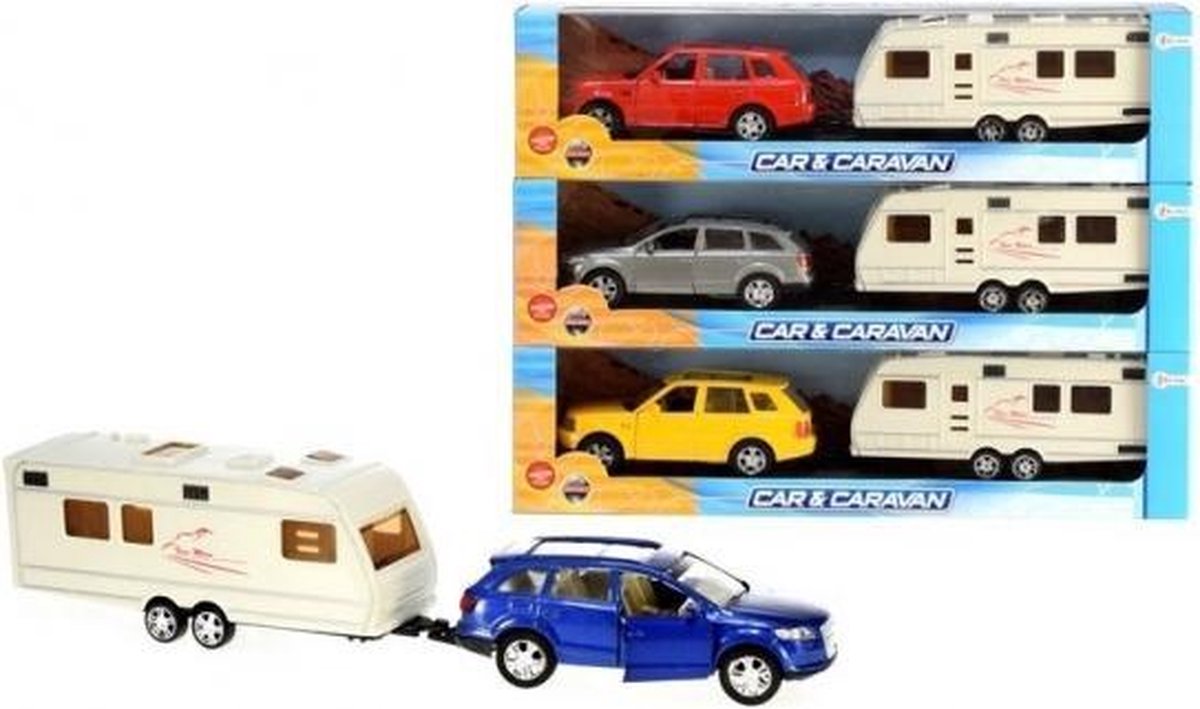 Etna eend Dekking Speelgoed auto met caravan Blauw | bol.com