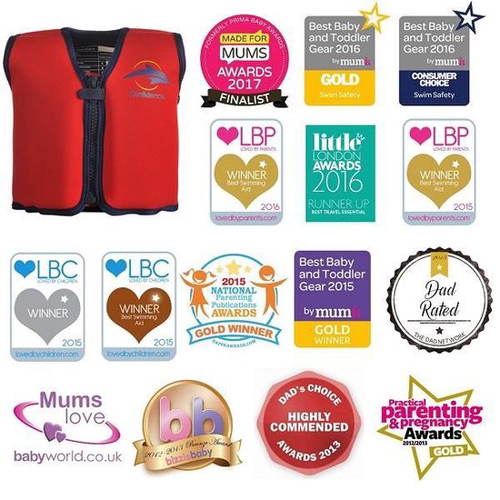 Konfidence - Zwemvest/Drijfvest kind - Rood - 4-5 jaar / 20-25 kg