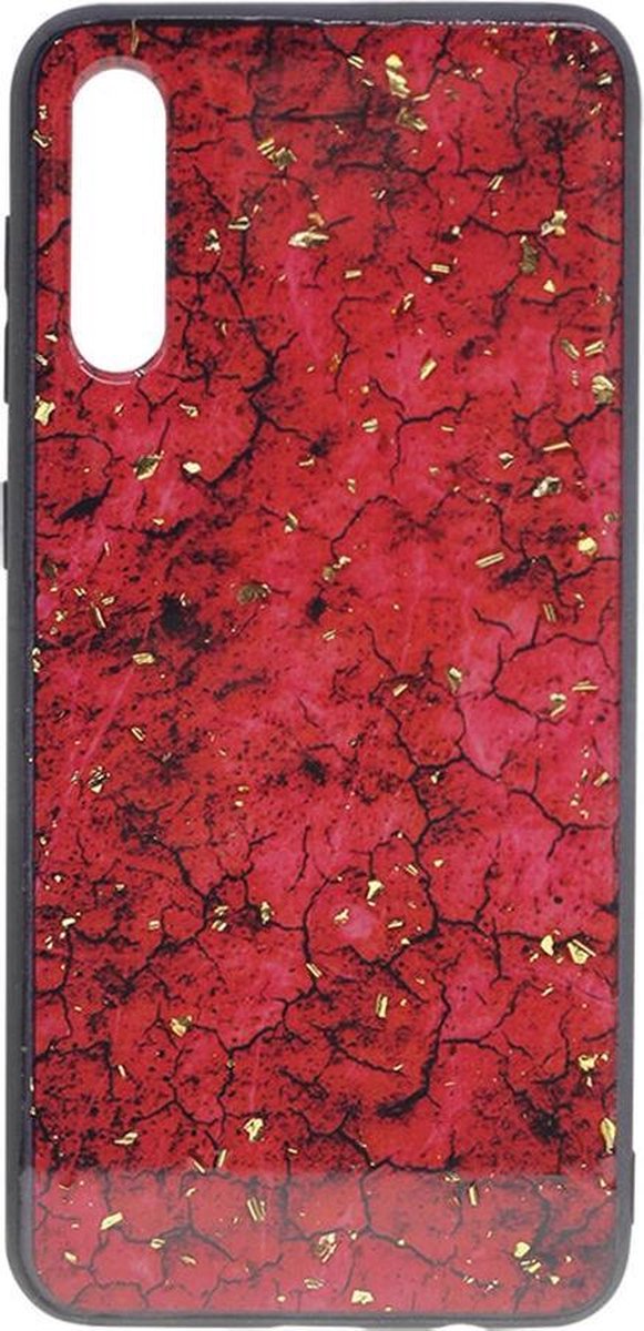 Shop4 - Geschikt voor Samsung Galaxy A50 Hoesje - Zachte Back Case Mineralen Rood