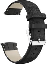 Bandje Leather Black Croco geschikt voor Fitbit Versa (Lite)