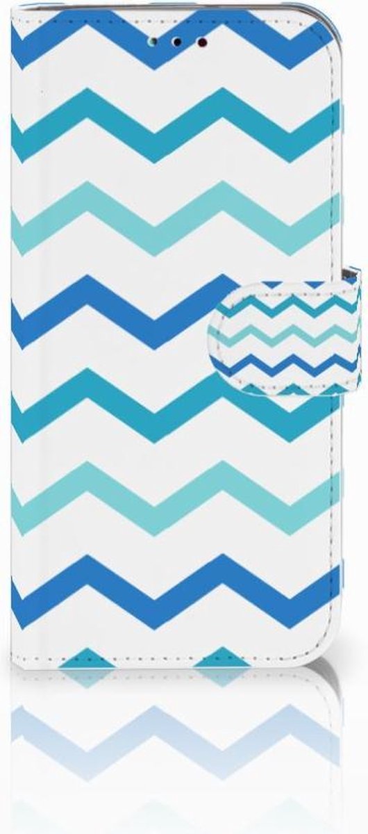 Samsung Galaxy A40 Telefoon Hoesje Zigzag Blauw