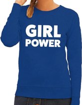 Girl Power tekst sweater blauw voor dames XL