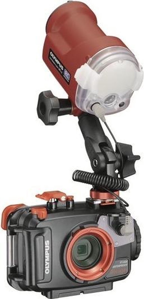 Flash Subacqueo Olympus UFL-3, Profondità 75m, Ricarica 2s, TTL, Temperatura Colore 5400K, Per Fotocamere Con Connettore Fibra Ottica
