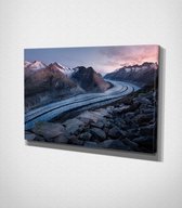 Bettmerhorn Switzerland Canvas - 100 x 70 cm - Landschap - Schilderij - Canvas - Slaapkamer - Wanddecoratie  - Slaapkamer - Foto op canvas