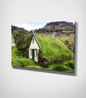 Hofskirkja Turf Church In Island Canvas - 60 x 40 cm