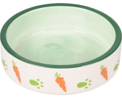 Flamingo Knaagdier Voerbak Iggy - Hamstervoerbak - Rond - Wit / Groen - 8,5cm