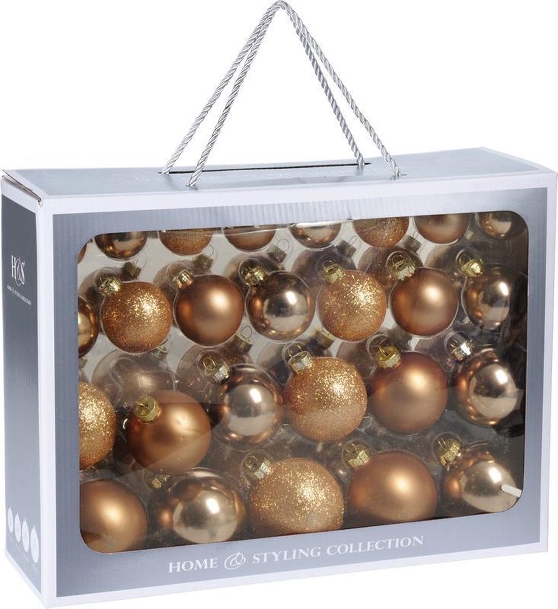 52x Koperen glazen kerstballen 4567 cm Mat/glans