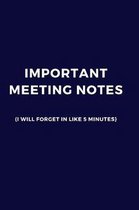Important Meeting Notes (I Will Forget In Like 5 Minutes)