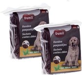 Dumil Geparfumeerde Hondenpoepzakjes Met Handvaten - 60 Zakjes - Zwart