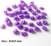 Emporte-pièces | biscuits | fondant | alphabet et chiffres | violet | 40 pièces