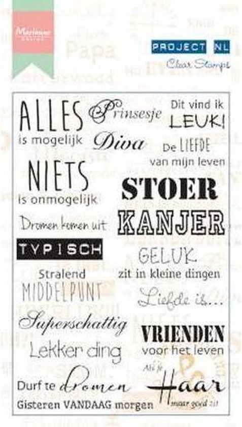 Marianne Design Stempel Project Nederlands - Individu PL1508 | bol