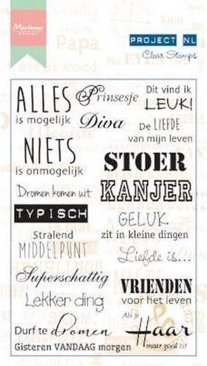 Marianne Design Stempel Project Nederlands - Individu PL1508