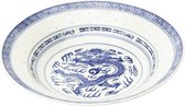 Chinees Soepbord van Porselein - Ø22,5 cm – Traditioneel – Wit/Blauw