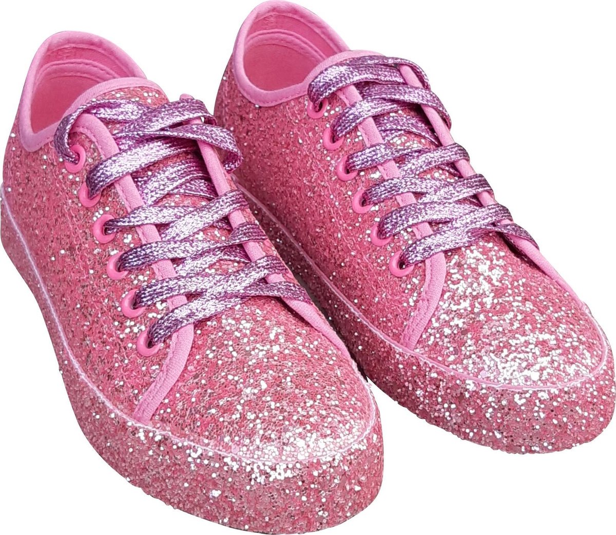 CHIAMAX Dames – glitter sneaker rock ’n roll schoen – gay pride party shoe shine schoe – jaren 60 De Toppers feest – festival kerstmis carnaval – roze –