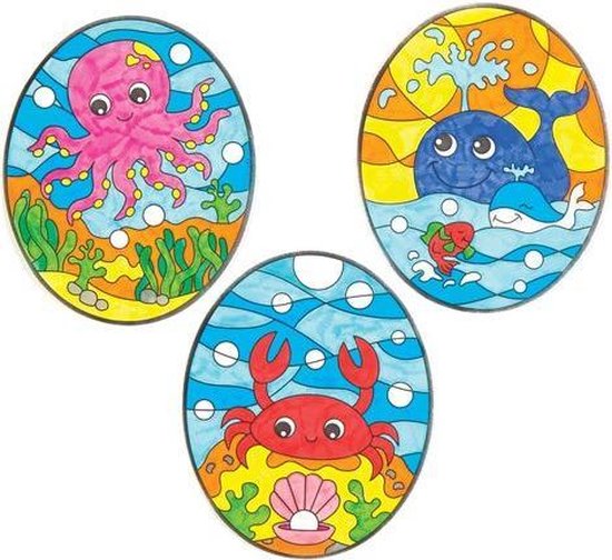 Baker Ross Draak Magneten Met Zandkunst  6 Stuk  Creatieve Knutselset Voor Kinderen 5051174094260