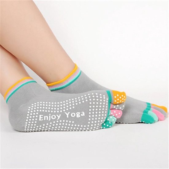 Yoga sokken met antislip - met tenen - 36 tot 40