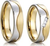 Jonline Prachtige Ringen voor hem en haar|Trouwringen|Vriendschapsringen| Goud Zilver kleur|Zirkonia