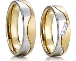 Jonline Prachtige Ringen voor hem en haar|Trouwringen|Vriendschapsringen| Titanium|Zirkonia