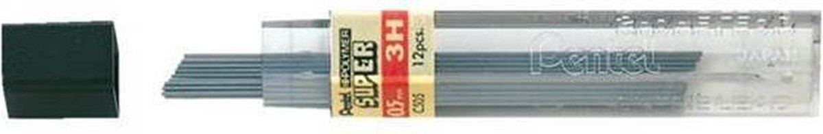 Potloodstift Pentel 0.5mm zwart per koker 3H