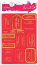 Foiled Sentiments (36pcs) - Happy & Merry Christmas (Red)