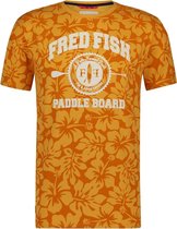 A Fish named Fred T-shirt Jersey Bloemen Oranje Met Logo (91.04.401) - XL