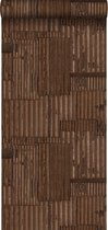 Origin papier peint industriel tôle ondulée brun rouille - 347616