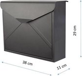Prohobtools Brievenbus Fresno mat zwart - 38x11x29cm
