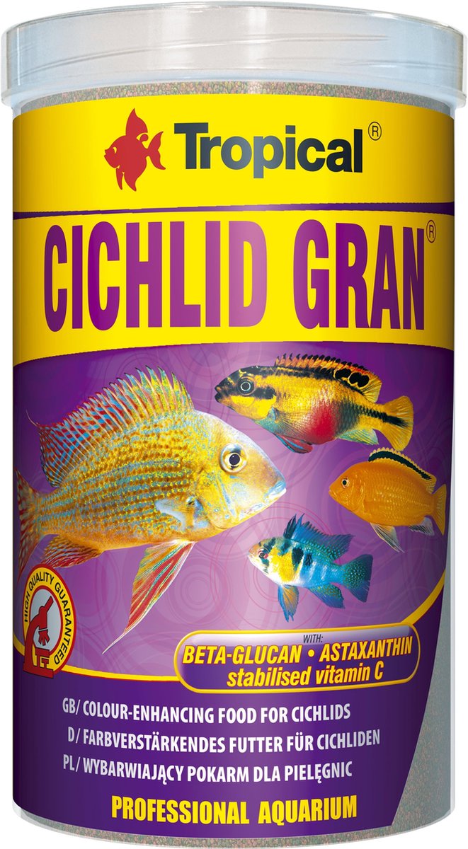 Tropical Cichlide Granulaat - 1 Liter - Aquarium Visvoer - Cichlide Visvoer - Tropical