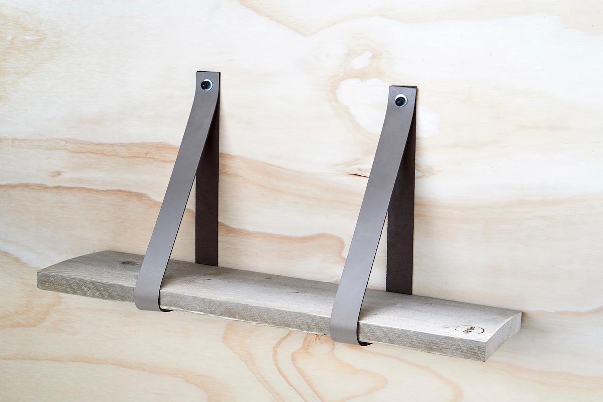 Leren plankdragers Taupe