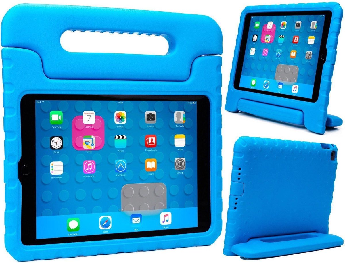 Hoesje - Geschikt voor Apple iPad Air 2 (2014) - 9.7 inch - 2e Generatie - Kinderhoes Shockproof Bumper - Kidsproof Case - Tablethoes - Kinder Hoes Cover - Blauw