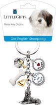 Little Gifts sleutelhanger Old English Sheepdog / Bobtail zilverkleurig