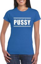 Pussy t-shirt blauw dames 2XL