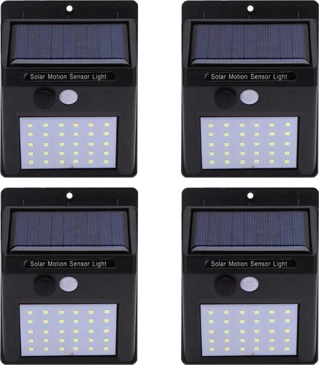 het laatste Begunstigde persoonlijkheid 4 x 20 LED Buitenlampen - Met bewegingssensor - Solar Zonne-energie Panelen  | bol.com