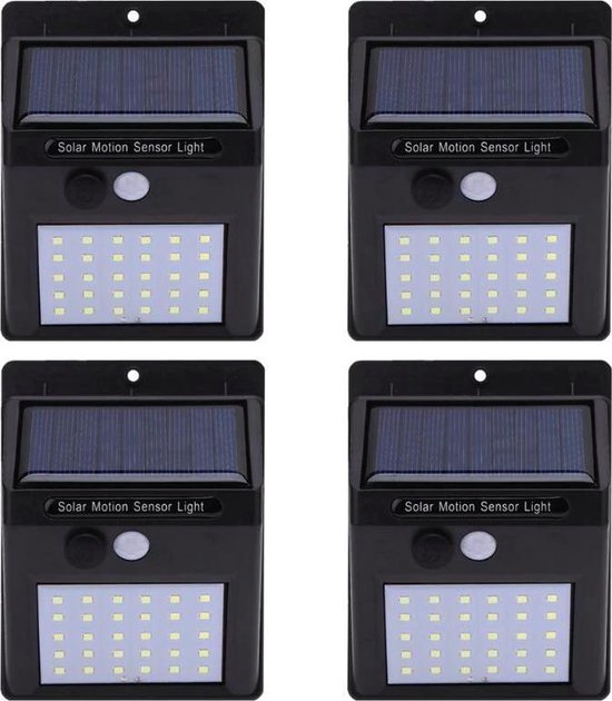 4 20 LED Buitenlampen - Met bewegingssensor - Solar Zonne-energie Panelen | bol.com