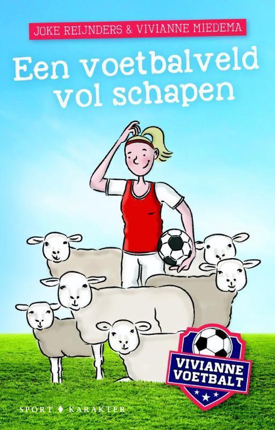 Vivianne voetbalt  -   Een voetbalveld vol schapen