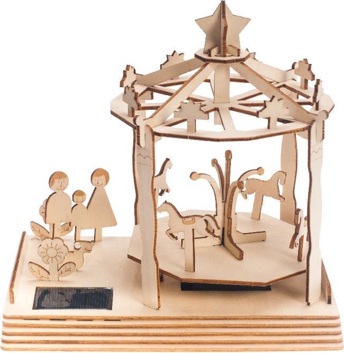 Pebaro 834/1 houten bouwset op zonne-energie, windmolen, 3D-puzzel