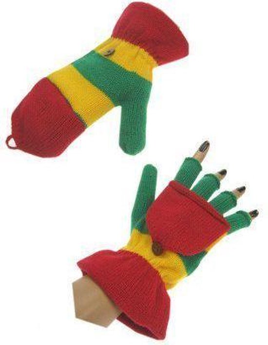 Handschoenen - Vingerloos - Met kapje - Rood, geel & groen | bol.com
