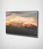 Hoher Dachstein, Flachau, Austria - 60 x 40 cm - Landschap - Schilderij - Canvas - Slaapkamer - Wanddecoratie  - Slaapkamer - Foto op canvas