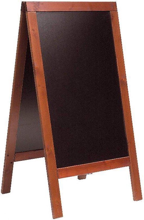 Krijtstoepbord, gebeitst, 118 x 61 cm, dubbelzijdig