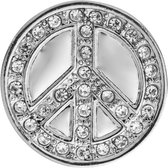 Quiges - Dames Click Button Drukknoop 18mm Peace Symbool - EBCM396