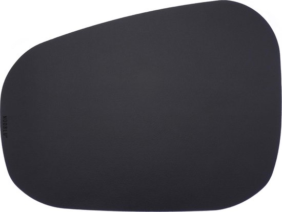 Leren placemat PEBL - Design tafel-onderlegger 45x34 – Zwart leer –  Afwasbaar | bol.com
