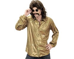 Goudkleurige disco blouse voor mannen - Verkleedkleding - Maat XL