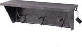 Kapstok Industrieel - 3 Haken - Metaal - Gemeleerd Zwart - 45 x 15 x 16,5 cm