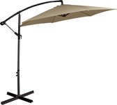 O'DADDY zweefparasol champagne incl beschermhoes (antraciet) – luxe hangparasol Ø 300cm – parasol met windvanger en kruisvoet – zweefparasols in meerdere kleuren - kantelbaar en in hoogte ver