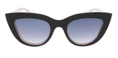 Icon Eyewear Zonnebril CLEO - Zwart met roze montuur - Lichtgrijze glazen