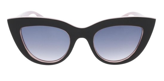 Icon Eyewear Zonnebril CLEO - Zwart met roze montuur - Lichtgrijze glazen